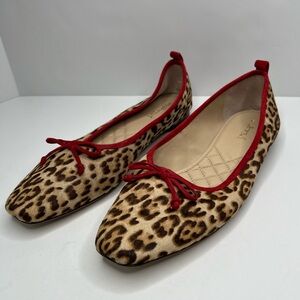 J. McLaughlin Anastasia Leopard Print Haircalf Ballet Flat Size 11